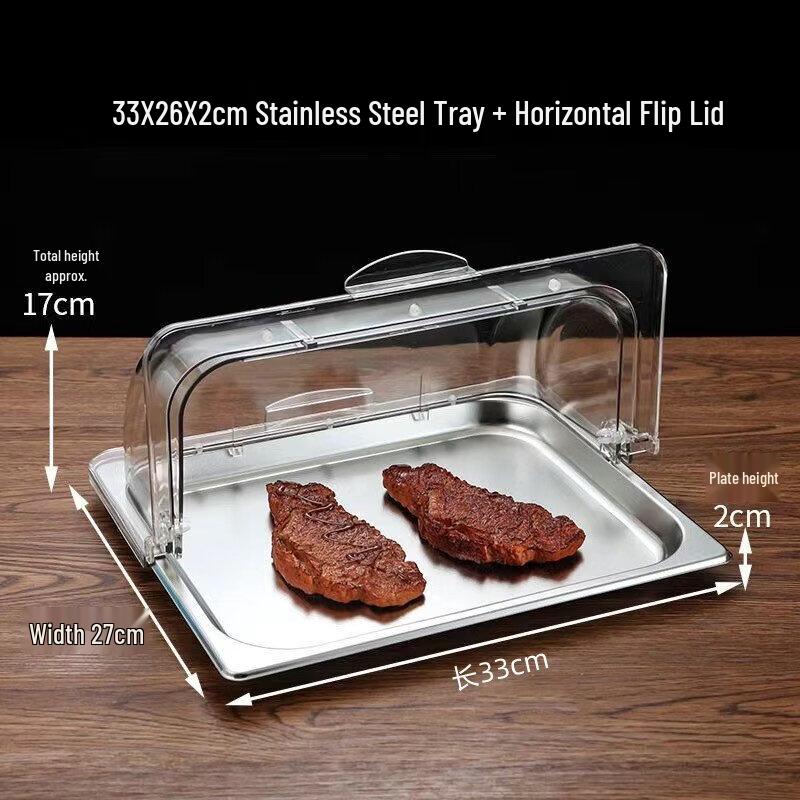 Zhebu Stainless Steel Display Tray with Transparent Lid