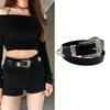Women'S Belt Vintage Carved Needle Buckle Punk Hip Hop Rock Style Jeans Belt Y2K Belt Pu Leather Belt