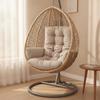 Hanging Oval Chair Cushion Tufted Egg Padded for Balcony, Sunroom, Reading
