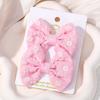 2Pcs/set Bows for Girls Hair Pins Embroidery Printing Hair Clips Solid Color Bowknot Handmade Barrettes Kids Hair Accessories