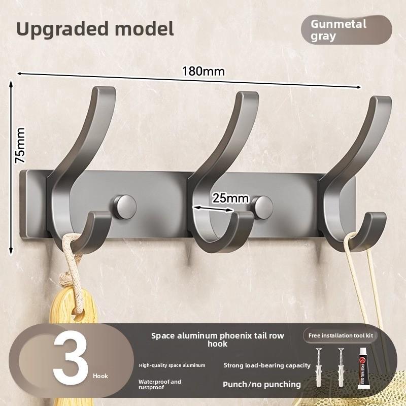 Perforationsfreier Badezimmer- und Toilettentür Stark haftender Haken Hängender Kleiderständer