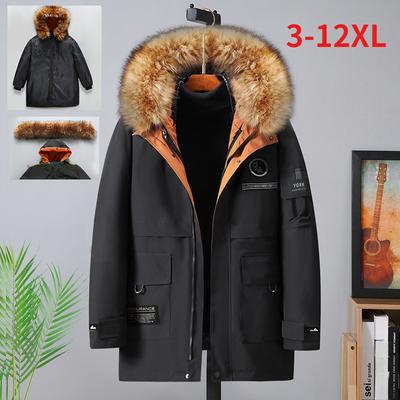 Veste d'hiver rembourrée en duvet pour homme, grande taille 9XL 10XL, manteau à col en fourrure, épais, chaud, long, à capuche, parka, vêtements d'extérieur