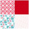 12 Sheets Per Pack Of Valentine'S Day Small Floral Love Decoration Backing Guka Handbook Material Paper