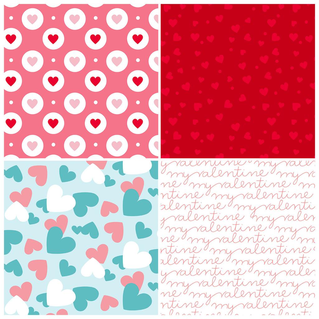 12 Sheets Per Pack Of Valentine'S Day Small Floral Love Decoration Backing Guka Handbook Material Paper