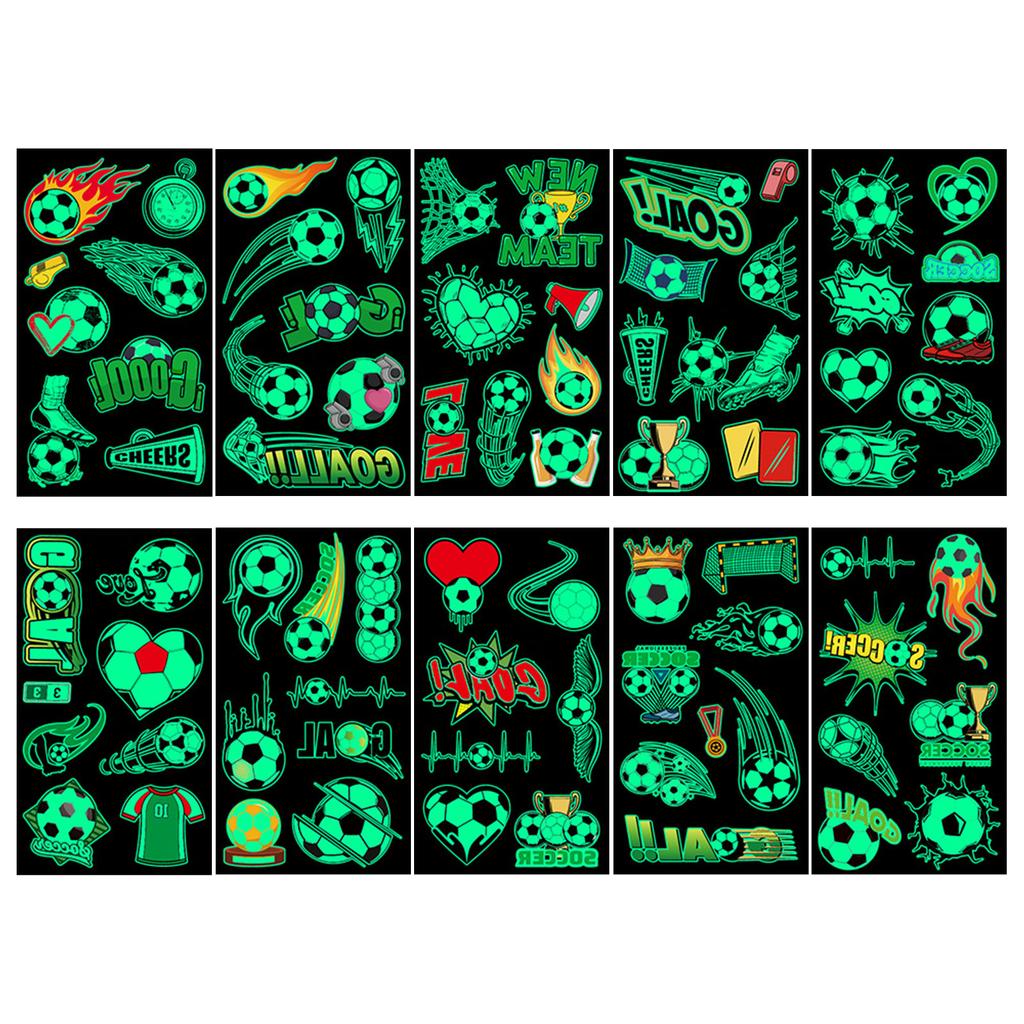 Glow In The Dark Football Stickers, Temporary Face Stickers For Fan Parties