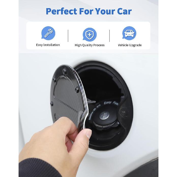 Fit for 2009-2014 Ford F-150 Fuel Gas Filler Tank Door Cap Cover, Carbon fiber Gas Tank Cap Fuel Filler Door Cover Trim Exterior Accessories, Carbon