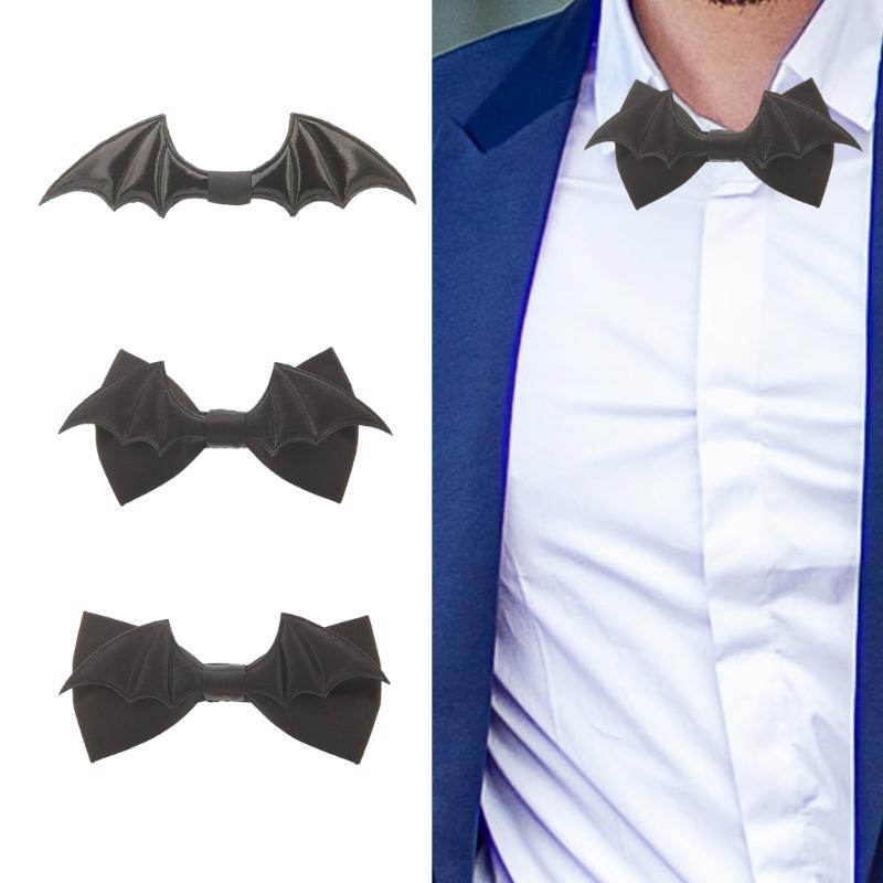 Unisex Halloween Bowtie with Adjustable Strap Batwing Necktie Cosplay Costume