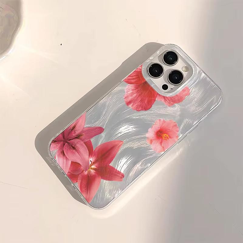 Pink Floral Pattern Phone Case For Samsung Galaxy S26 S24 S25 S23 Ultra S22 S21 Plus FE A15 A34 A35 A50 A54 A55 Back Cover