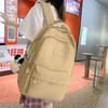 Solid color female Harajuku backpack, campus style, junior high school, high school student schoolbag, female simple large-capacity backpack