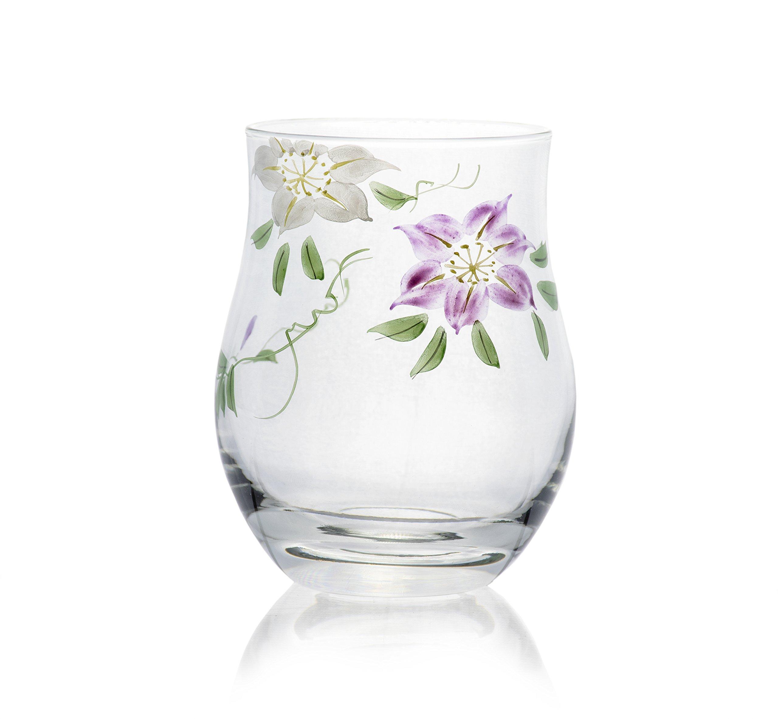 

Yagi Kaiho Kaiho Kiln Kyoto-style painted glass tumbler, Maroyaka Glass, 220ml (iron wire)