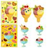 6Sheets Mix Ice Cream Style Puzzle Stickers Make A Face Stickers Cute DIY Assemble Sticker School Rewards Favors Stationery ZYF