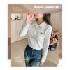 POLO shirt, spring and autumn 2026 new model, base shirt with bow embroidery, women's slim-fit t-shirt