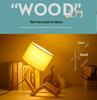 Nordic Solid Wood LED Bedside Night Light - Robot Table Lamp