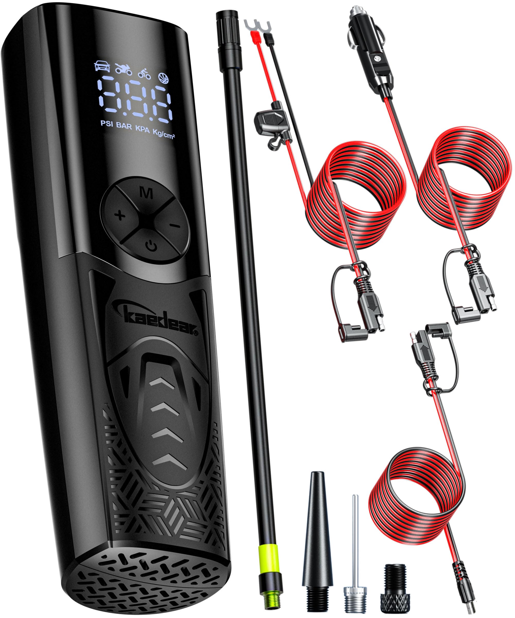 

Kaedear KDR-AP12 Electric Air Compressor for Motorcycles and Cars, DC 12V, Cigarette Lighter Socket Connection, SAE Connector, Compatible with America