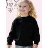 European sizes Kids' White Oversized White Heart & Line Art Sweatshirt - Soft Loose-Fit Long Sleeve Winter Warmth Pullover
