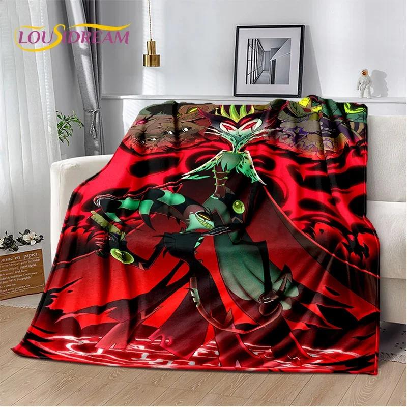 Cartoon H-Helluva Boss Blitzo H-Hazbin Hotel Soft Flannel Blanket for Bed Bedroom Sofa Picnic,Throw Blanket for Outdoors Leisure