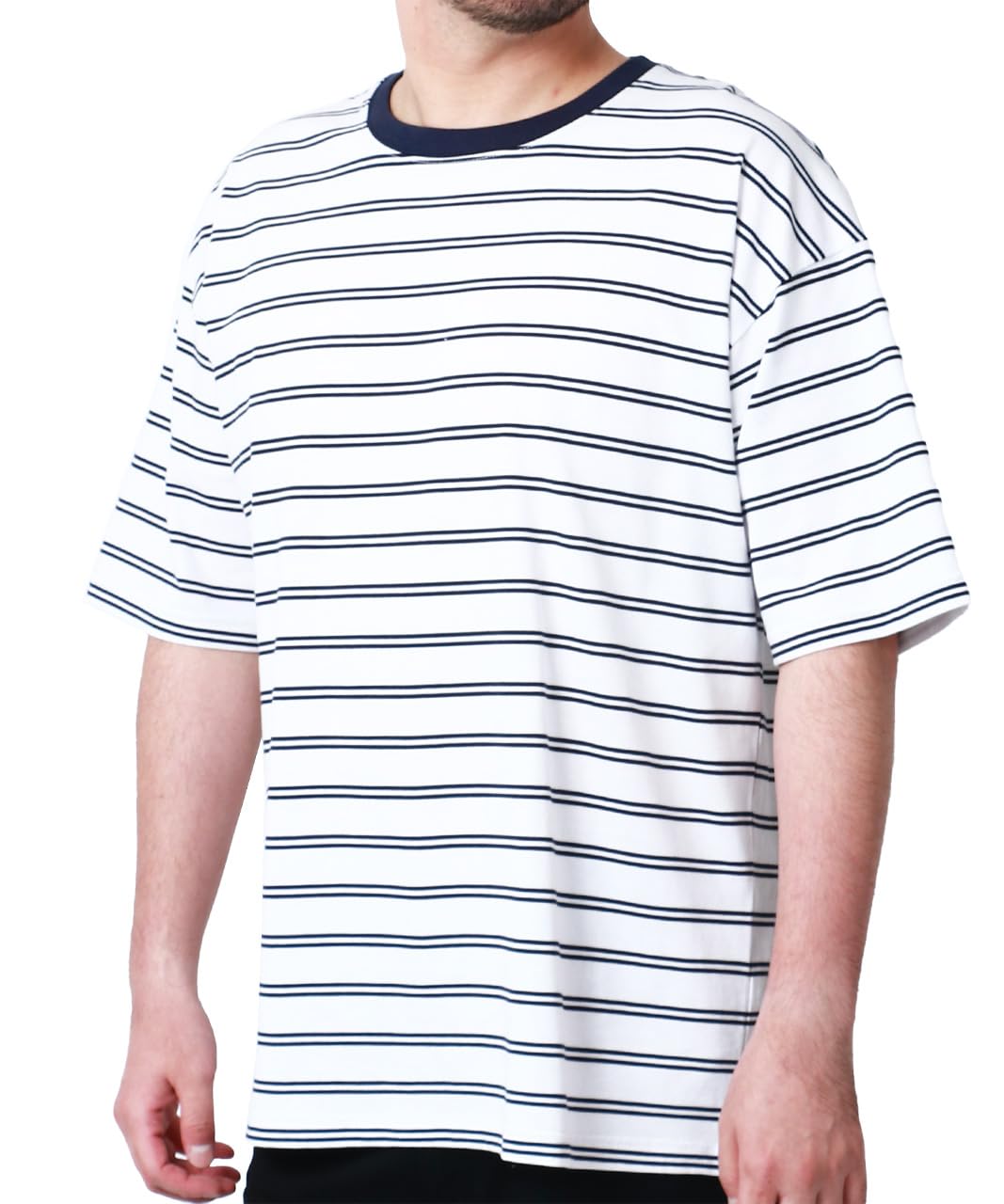 

Большая короткая футболка Cool to the Sweat Quick 5L [MRU] для мужчин, Размер, Рукав, 3L, 4L, 5L, 6L, Полосатая, На ощупь, Влагоотводящая, Быстросохнущая, Темно-синяя,