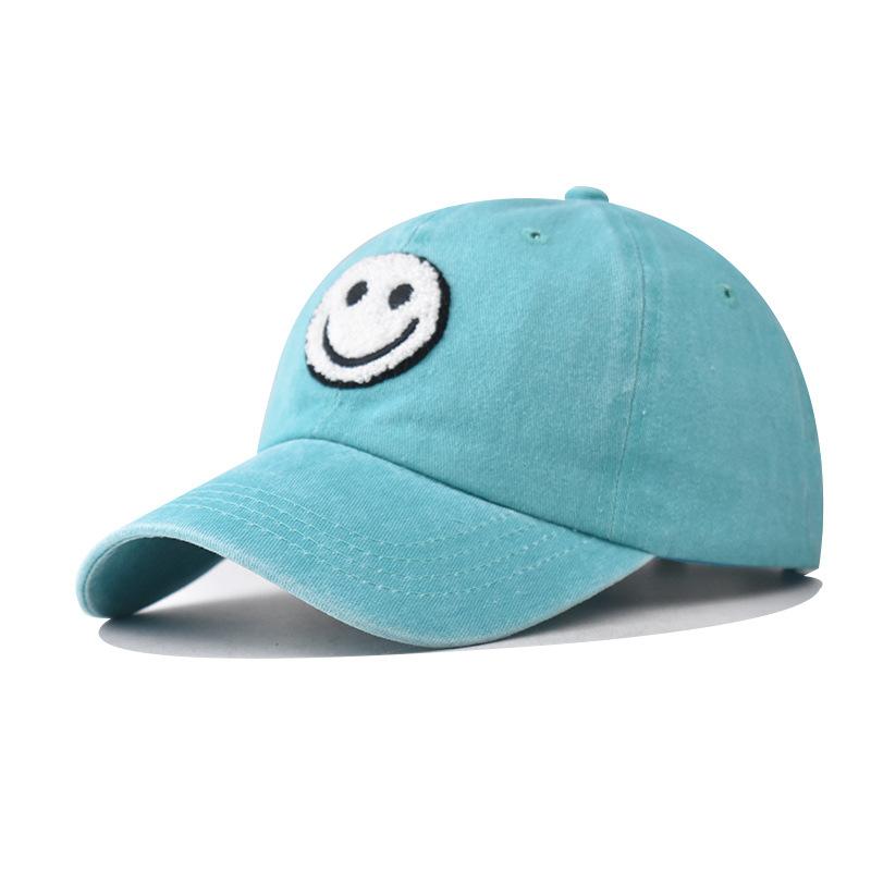 Washed and Made Old Parent-child Sticker Smiley Face Embroidered Baseball Cap Washed and Made Old Peaked Cap Classic Baseball Cap