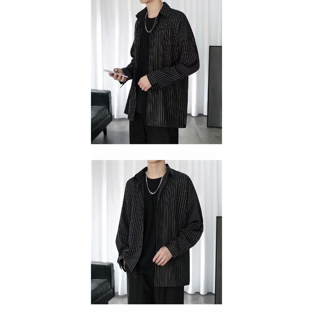Striped Shirt For Men And Women In Spring And Summer 2024, High-End Trend Long Sleeved Shirt, Casual Thin Student Versatile Jacket