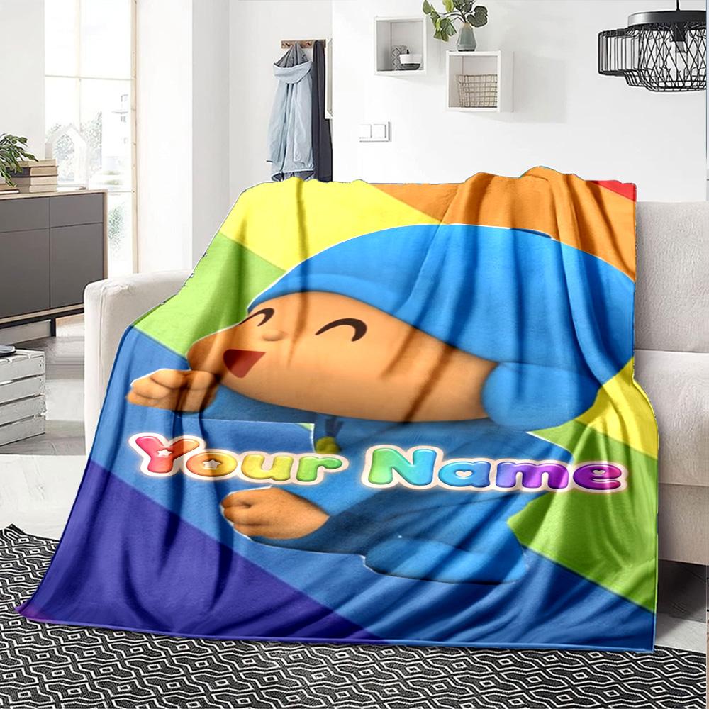 Pocoyo Personalized Text Blanket Throw Personalized Blanket Durable Comfort Throw For Sofa Seaside Office Chair Chair Four Seasons Multipurpose