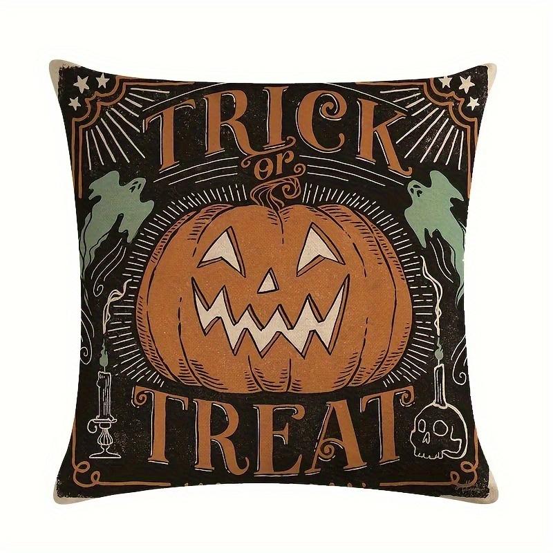 Home Decor Halloween Themed Spooky Decorative Pillow Covers Pattern Cushion Cover Suitable For Sofa Bedroom Car Pillow Cover