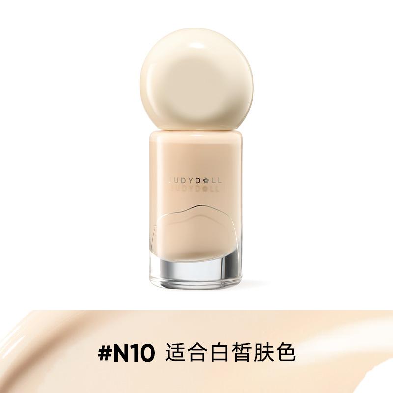 Judydoll Oily Skin Long-Lasting Makeup Foundation Liquid, Long-Lasting Concealer, Oil Control, Cloud Soft Seamless Full-Size Foundation Cream 30g N10