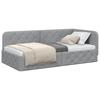 Corner Bed Frame Light Grey 100 X 200 Cm Fabric