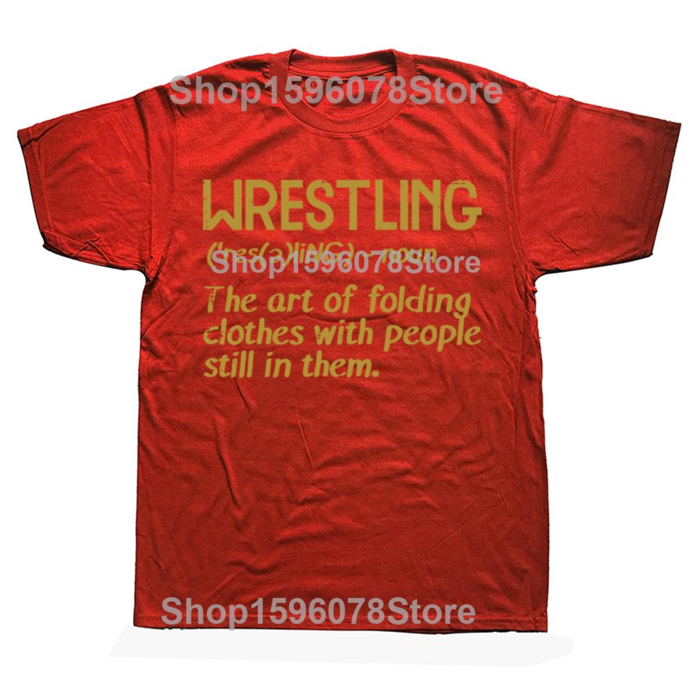 Funny Retro Wrestling Definition Folding Clothes Fitness T-Shirt Oversized Unisex Tshirt Graphic Tees Men's Clothing Streetwear
