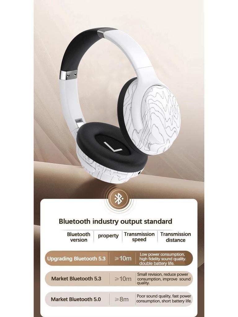 Bluetooth 5.3 Over-Ear Headphones with Three Sound Effects and Music Card Slot