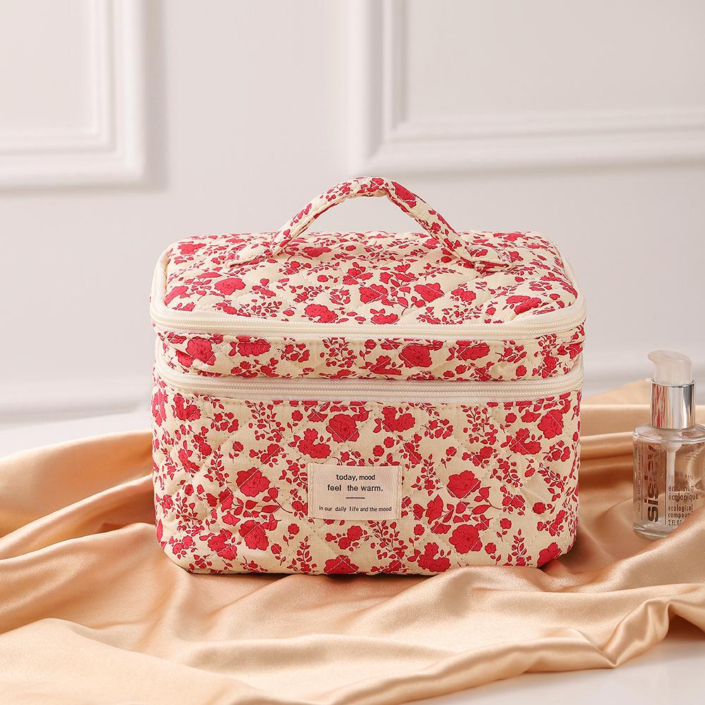 Floral large-capacity cosmetic bag waterproof portable travel storage bag
