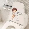 Creative Kids Bathroom Wall Decals Toilet Stickers with Fun English Self-Adhesive Decor for Toilet and Bathroom