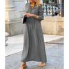 IHUASU Fashion Autumn Winter Solid Color Print Long Sleeve V-Neck Casual Dresses International design