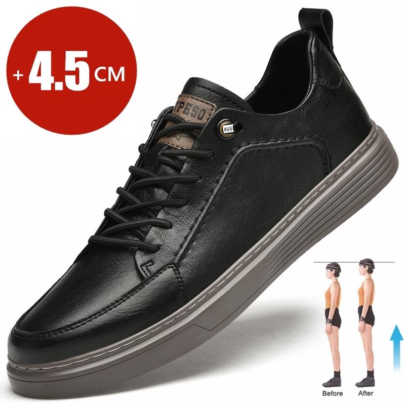 

Fashion 4.5cm Comfort Height Increasing Men Shoes Casual Elevator Shoes Man Fashion Lift Sneakers Sport Genuine Leather Shoes Tall Shoes 37