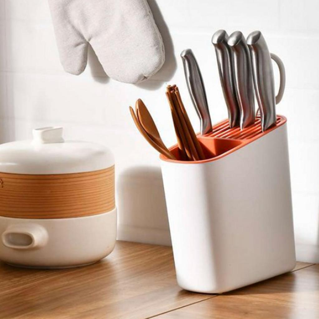 1pc Multifunctional Kitchen Cutlery Rack Inclined Chopstick Cage Plastic Storage Organizer Tableware Knife Chopsticks Holder
