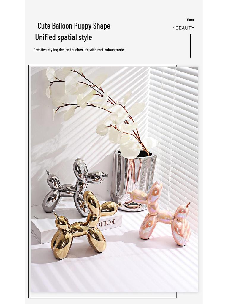 Northern Light Luxury Wine Cabinet & Puppy Ornament for Living Room and Office