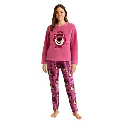 Toy Story 3 Womens/Ladies Lotso Embossed Fleece Long Pyjama Set