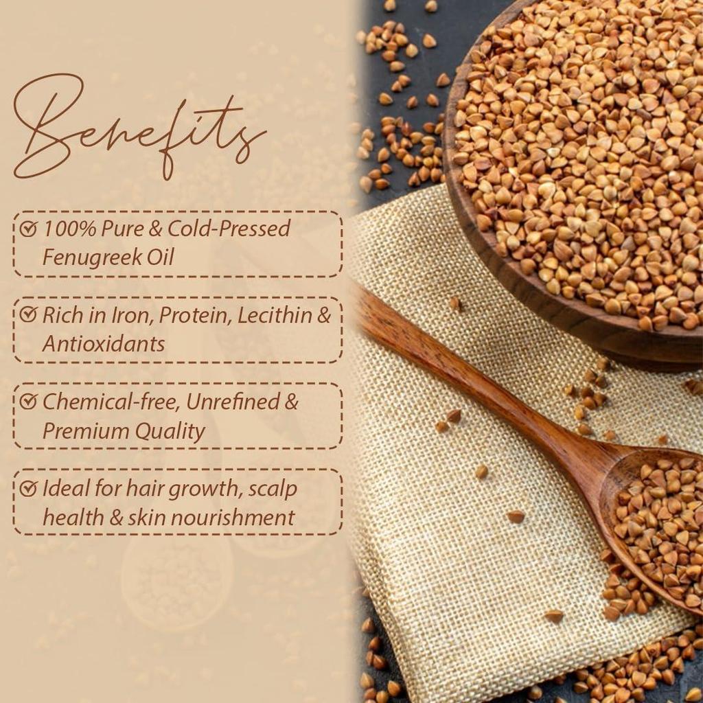 Fenugreek (Methi) Oil Cold Pressed | Natural Herbal Hair Growth Oil, For Hair Growth, Scalp Care & Body Massage (Pack of 2 × 120ml)