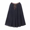 2025 Retro Graphite Wash Ramie Midi Skirt with Full Cotton Lining - Double Layer Flowy Slimming Long Skirt for Women