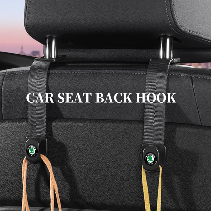 FFRP2 Car Hooks Front Seat Headrest Organizer Holder Clothes Hanger Accessories For Skoda Rapid Octavia Derivative Enyaq-iV VisionS