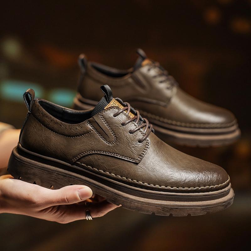 

МодаВесна и осеньНовинка Мужская повседневная обувь из натуральной кожиДизайнерские туфли на плоской подошве для отдыхаКроссовки для скейтбордингаКроссовки из коровьей кожиМолодежные кроссовки на шнуровке 44 хаки