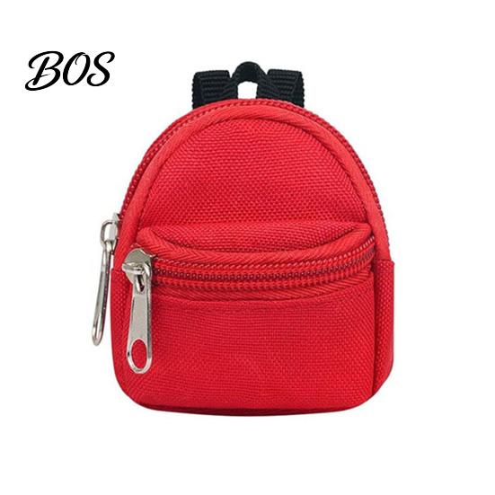 Keychain Accessory Mini Backpack Coin Purse, Scratch Resistant Zippered Compartment Bag, Waterproof Oxford Cloth Earphone Case Holder