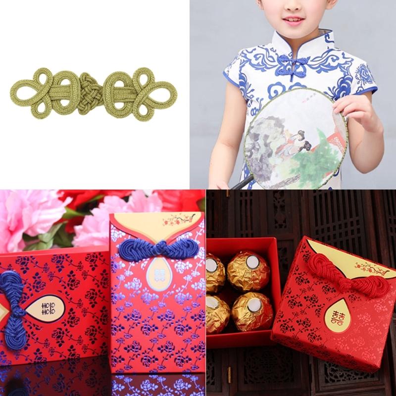 Chinesische Knoten Froschknöpfe Annähen Verschlussbefestigungen für Traditionelles Cheongsam Schal Strickjacke Pullover Kostüm Kleidungsstück