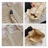 Casual Solid Color Tote Bag Large Capacity Hand Woven Shoulder Bag Tassel Pendant Square Handbag Women