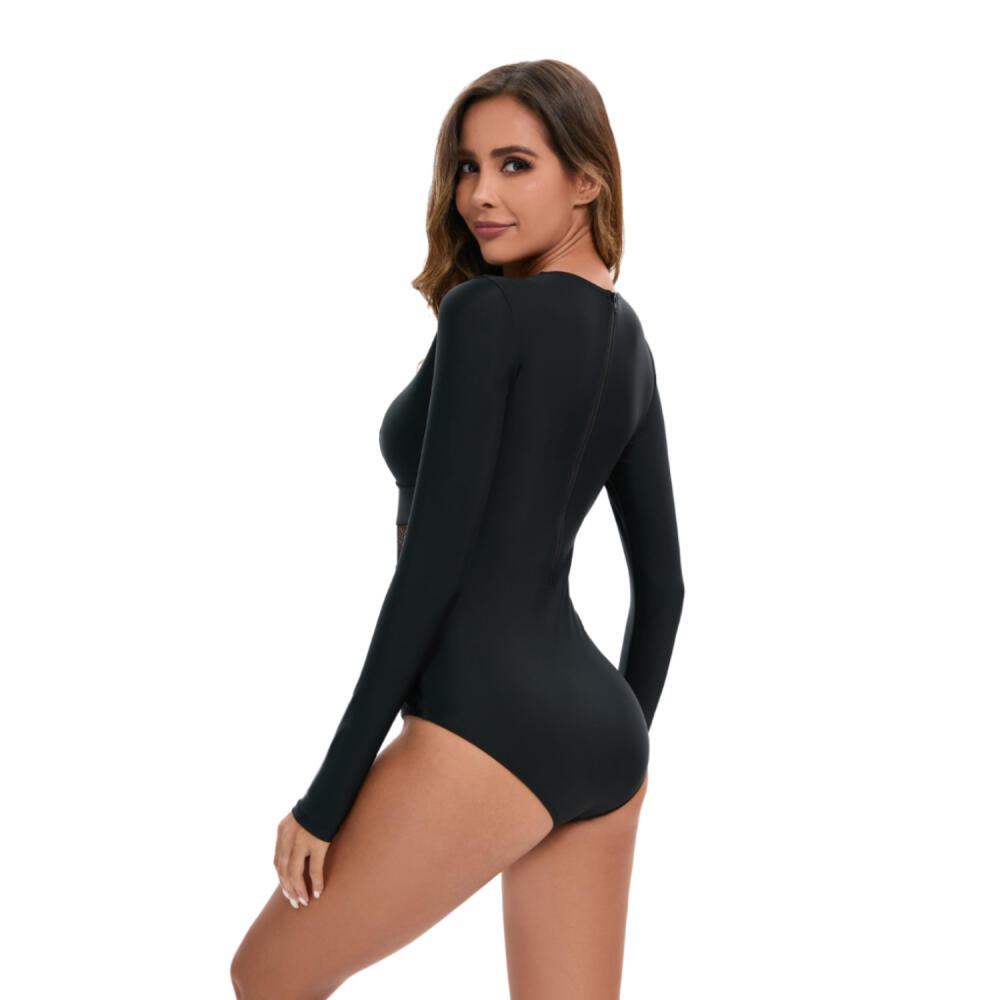One-piece long-sleeved surfing suit sunscreen women's bathing suit hot spring diving suit sexy swimsuit