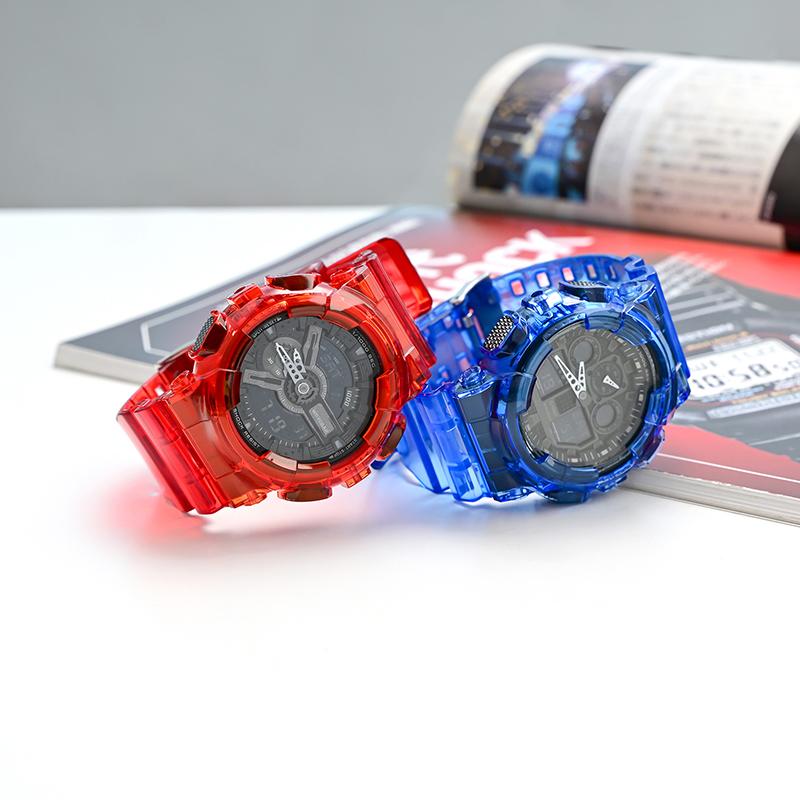 För Casio G-Shock GA-100/110/120 GD-100/110/120 GAX-100 GLS-100 Silikonarmband Boettsats Transparent Sportklocka Armband