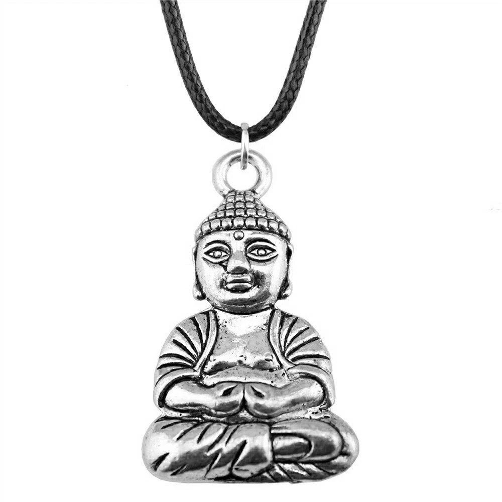 Buddhistischer Elefantengott-Halsketten-Paar-Anhänger, handgefertigter Schmuck für Männer, Kettenlänge 45 + 4 cm