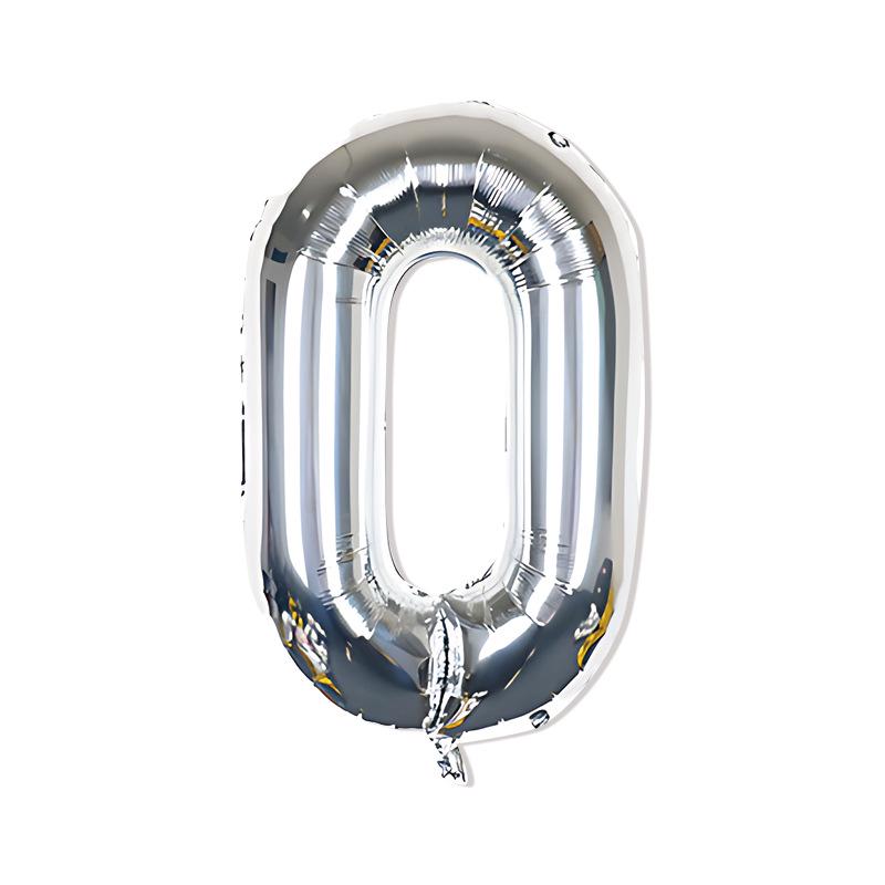 32-Inch Body Shaping Numeric Balloons - Gold & Silver, Floating Birthday & Celebration Decor
