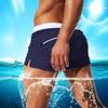 Men's Summer Low Waist Bathing Trunks Two Tone Drawstring Swim Trunks with Back Pocket for Swimming and Hot Springs