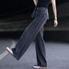 High Street Black High-Waisted Straight Leg Jeans - Slimming Wide Leg, Floor-Length, Loose Fit for Spring/Autumn 2026