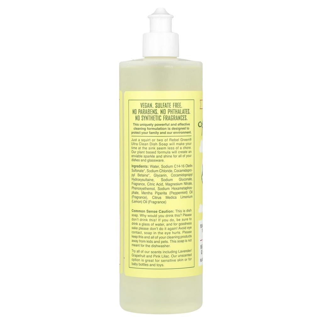 Ultra Clean Dish Soap, Peppermint & Lemon, 473 Ml (16 Fl Oz)